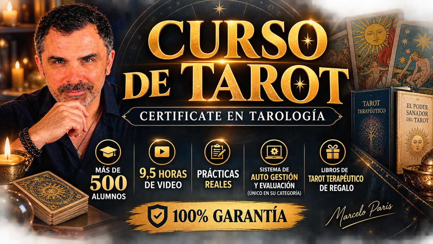 Marcelo París enseñando Tarot - Presentaciones del curso